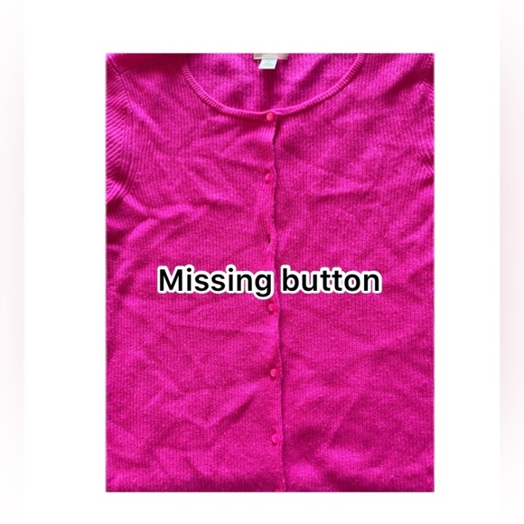 Caslon Wool Cashmere Hot Pink Long Sleeve Button Down Cardigan Women’s XL - Picture 5 of 12